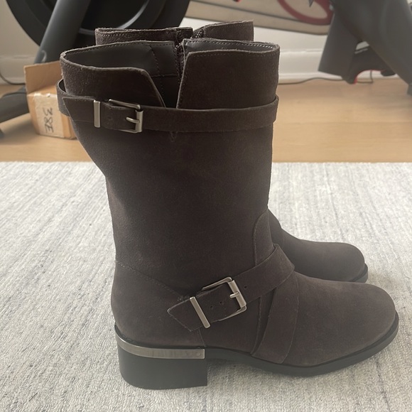 Vince Camuto NEW gray suede moto boots with buckles - Picture 12 of 12